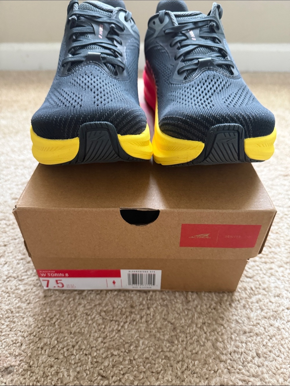 Altra Women's Black Running Shoes with Yellow Accents